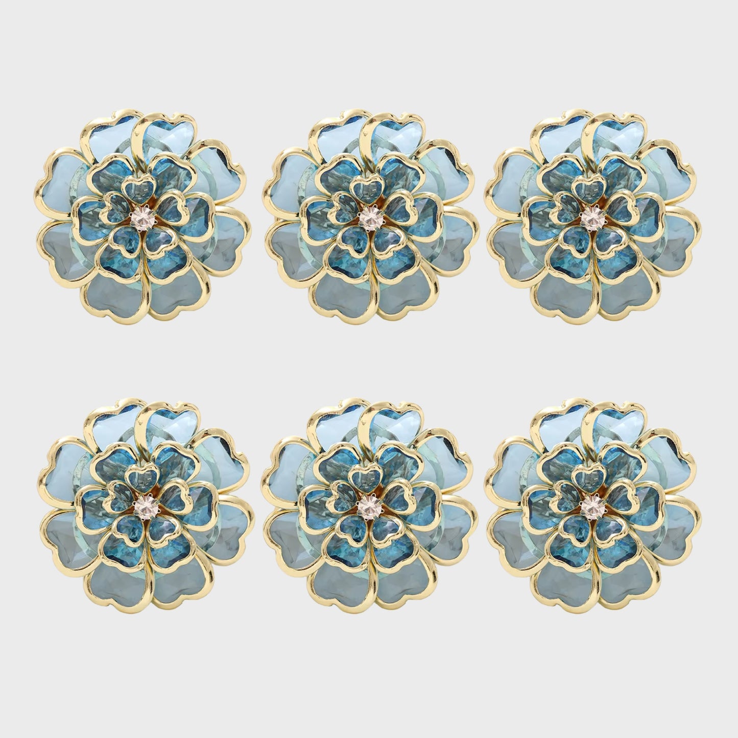 FLOWER BUTTON COVERS BLUE